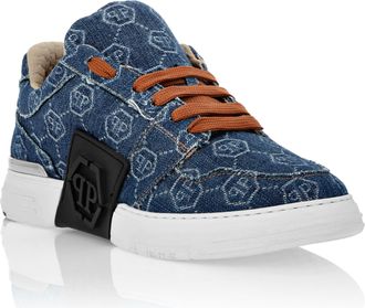Philipp Plein Denim Lo-Top Sneakers Monogram
