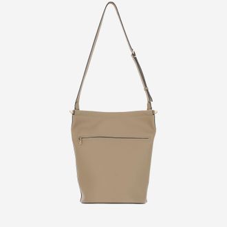 Tod's Womens Small Leather Bucket Bag Beige Calfskin Handbags Hand