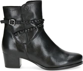 Caprice Enkellaarsjes - Dames - Laarzen met Hak - Zwart - 39 EU - Leer - Schoenen