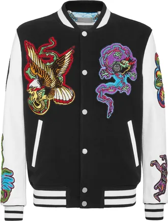 Philipp Plein College Bomber Leather sleeves Tattoo Patches