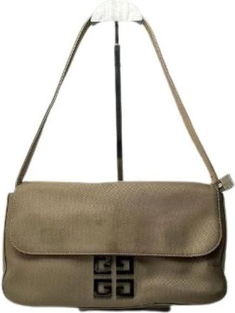 Givenchy Pre-owned 4G Canvas Handtas - Dames - Vintage Schoudertas - Beige - ONE Size - Wol - Vintage