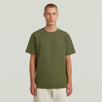 G-Star True Regular Structured T-Shirt - Groen - Heren