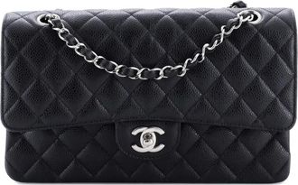 Chanel Classic Double Flap Bag Quilted Caviar Medium shoulder bag - Zwart