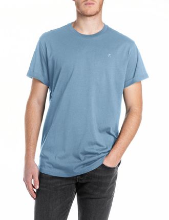 Replay T-Shirt REPLAY, Herren, Gr. XXL, grigio medio, Jersey, Obermaterial: 100% Baumwolle, unifarben, regular fit h&uuml;ftbedeckend, Rundhals, mit Umschlag, Shi