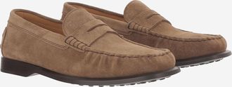 Tod's Mens Suede Loafers Light Brown