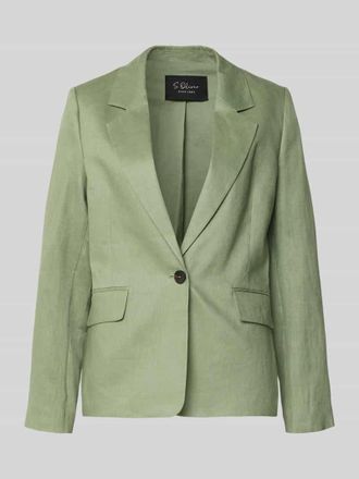 s.Oliver Black Label Regular Fit Blazer aus reinem Leinen in Gruen, Gr&ouml;&szlig;e 40