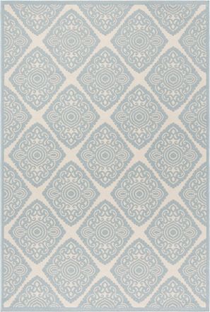 Safavieh Alfombra medall&oacute;n de polipropileno beige/azul, 122 x 183 cm