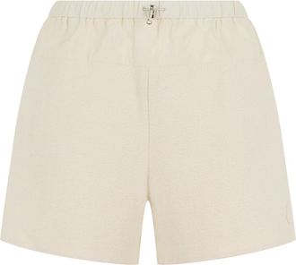 Moncler Shorts met trekkoord - Dames - Bermuda - Wit - S - Polyester - Korte Broeken