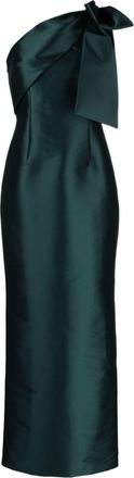 Sachin & Babi Bonnie satin-finish gown - women - Polyester/Nylon/Elastane/Polyester - 10 - Green