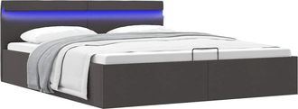 vidaXL Vidaxl - Cama Canap&eacute; Hidr&aacute;ulica De Almacenaje Sin Colch&oacute;n Gris 180x200cm