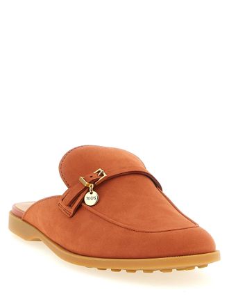Tod's Womens Orange Calfskin Mules