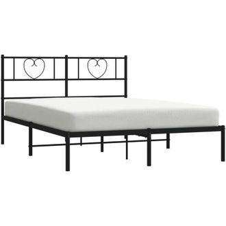vidaXL Estructura Cama Sin Colch&oacute;n Con Cabecero Metal Negro 150x200 Cm Vidaxl