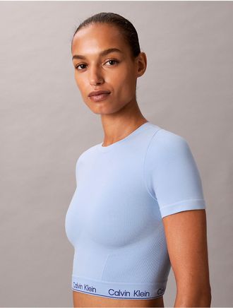 Calvin Klein Womens Icon Shapewear Slim T-Shirt - Blue - XS