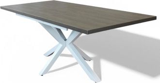 No Brand Tavolo allungabile antracite e bianco struttura in metallo con piano in melamina effetto legno 90x160/200xH75 cm Gari&egrave;