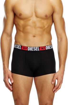 Diesel Three-pack of all-over logo waist boxers - Trunks - Man - Black