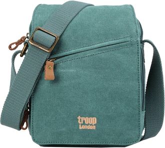 Troop London TRP0239 Troop London Classic Canvas Across Body Bag - Turquoise