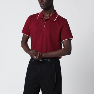 Saint Laurent Bordeaux Cassandre Polo In Cotton Piqu&eacute;