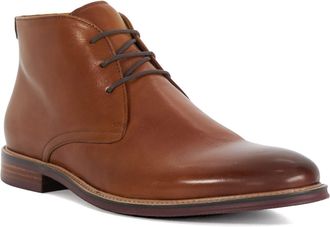Dune London Mens Millers - Round Toe Lace Up Boots - Tan material_leather1 - Size UK 6
