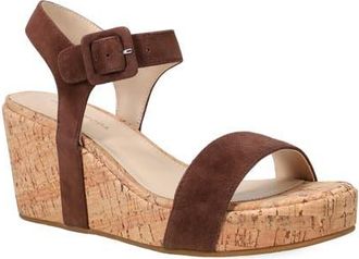 Pelle Moda Wiltz Ankle Strap Platform Wedge Sandal in Espresso at Nordstrom, Size 5.5