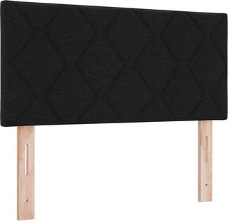 vidaXL Cabecero Con Luces De Tiras Led Con Cabecera Negro 100 Cm Tela Vidaxl