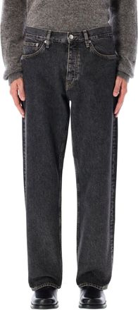 Sunflower Mens Loose Fit Black Stone Washed Organic Denim Jeans - Dark Grey Cotton - Size 30 (Waist)