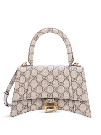 Gucci x Balenciaga The Hacker Project Hourglass Top Handle Bag GG Coated Canvas Small shoulder bag - Brown