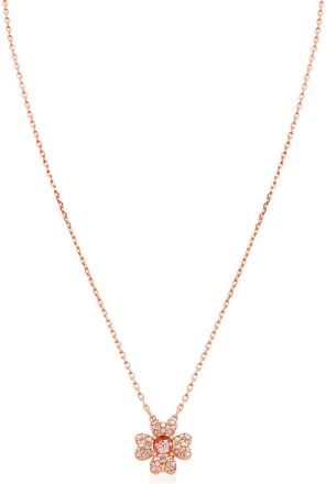 Swarovski Idyllia Pendant Cz Clover Rose Gold Shiny Silk