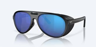 Costa Unisex Grand Catalina Polarized Sunglasses In Matte Black Blue Mirror