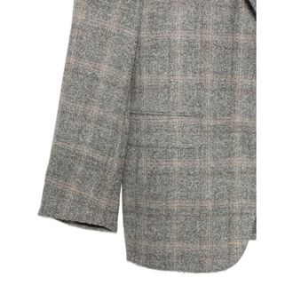 Canali Grey Check Alpaca Blazer - Gray