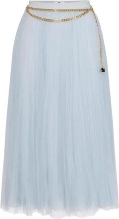Elisabetta Franchi Dames, Rokken, Blauw, Maat: XL Tulle