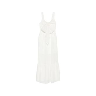 Liu Jo Maxi Dresses, female, White, Size: XL Long Linen-Blend Dress