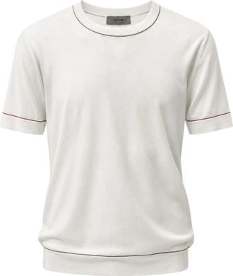 Ferrante Katoenen T-shirt met ronde hals - Heren - T-shirts - Wit - M - Katoen - Tops