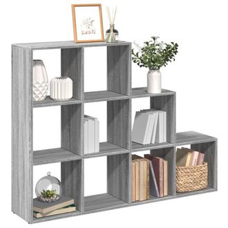 Berkfield Home Room Divider Bookcase 3-Tier Grey Sonoma 137.5x29x103.5 cm Engineered Wood