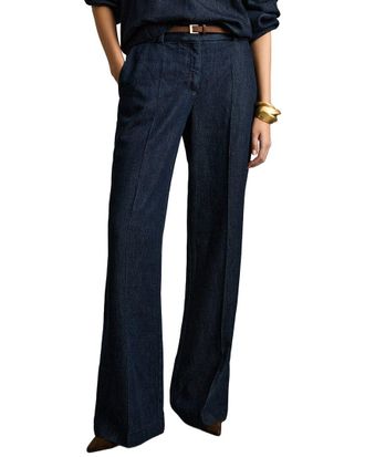 Reiss Reed Denim Look Wide Leg Trouser