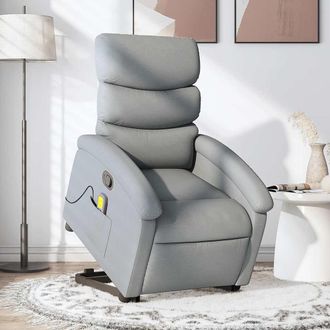vidaXL Vidaxl - Sill&oacute;n De Masaje Reclinable De Pie De Tela Gris Claro