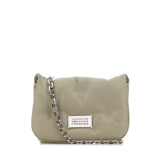 Maison Margiela Light Grey Nappa Leather Small Glam Slam Flap Crossbody Bag