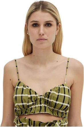 Erika Cavallini Semi Couture Mouwloze tops - Dames - Tops zonder mouwen - Groen - M - Katoen - Tops
