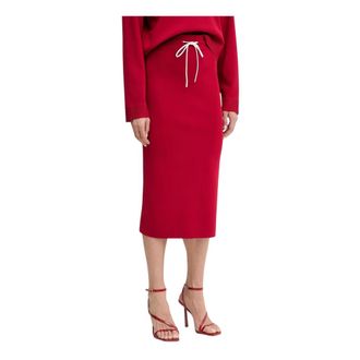 Patrizia Pepe Rokken, Dames, Rood, XS, Split Detail Skirt