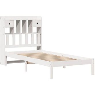 vidaXL Bookcase Bed without Mattress White 75x190 cm Small Single Solid Wood Pine Vidaxl
