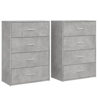 Berkfield Home Sideboards 2 pcs Concrete Grey 60x31x84 cm Engineered Wood | Size: 60 x 31 x 84 cm