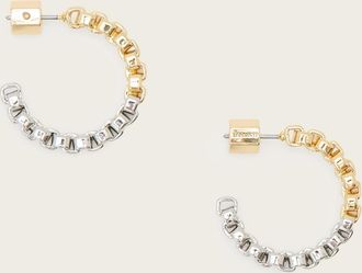 AllSaints Brass Skye Small Hoop Earrings, Size: 2.4x2.2cm