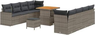 vidaXL Conjunto De Sof&aacute; De Jard&iacute;n 11 Pcs Gris 80 X 80 X 71 Cm Vidaxl
