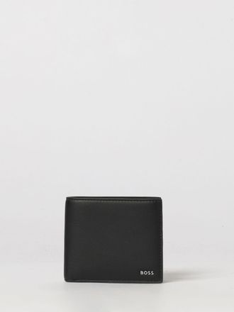 HUGO BOSS Polyurethane Horizontal Wallet with Metal Logo and 8 Slots