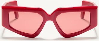 Valentino Occhiale Geometrico In Acetato Donna ROSSO 53