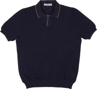 La Fileria Tops, Heren, Blauw, L, Polyester, Blauwe Polyester Polo Shirt