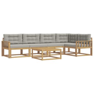 vidaXL Conjunto De Sof&aacute;s De Exterior 6 Pcs Blanco Y Gris Claro Vidaxl