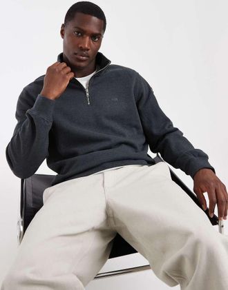 Levi's felpa originale con zip corta in antracite scuro-Grigio