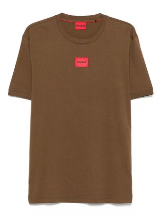 HUGO BOSS logo-embroidered cotton T-shirt - Brown