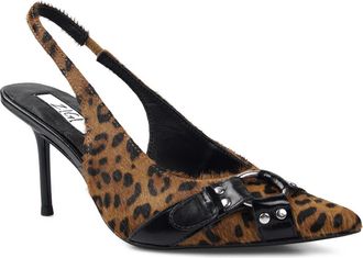 Zigi Soho Buena Slingback Pointed Toe Pump in Leopard Print Calf Hair at Nordstrom, Size 10