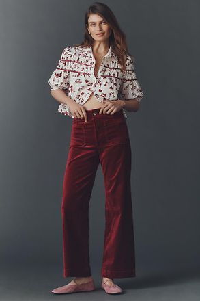 Maeve The Colette Full-Length Velvet Pants by Maeve
